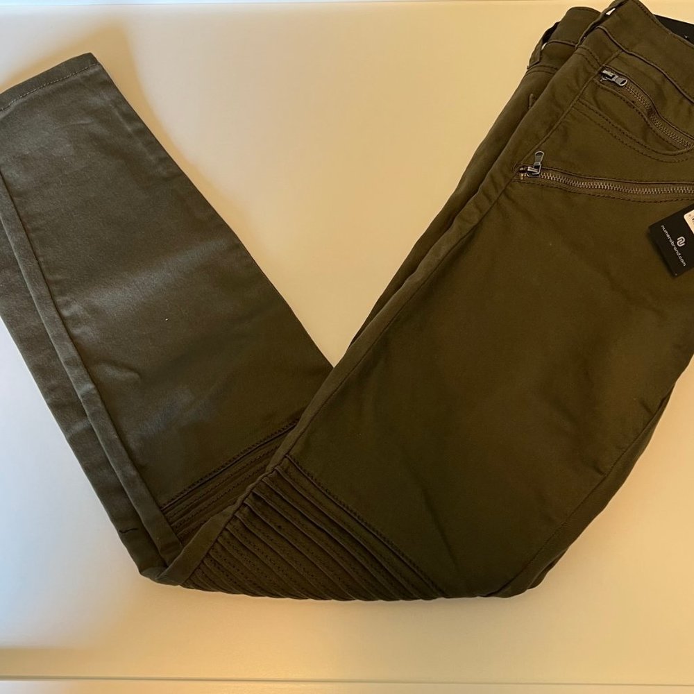 Numero Women's Blake Mid Rise Skinny Jeans -OLIVE/ ARMY GREEN